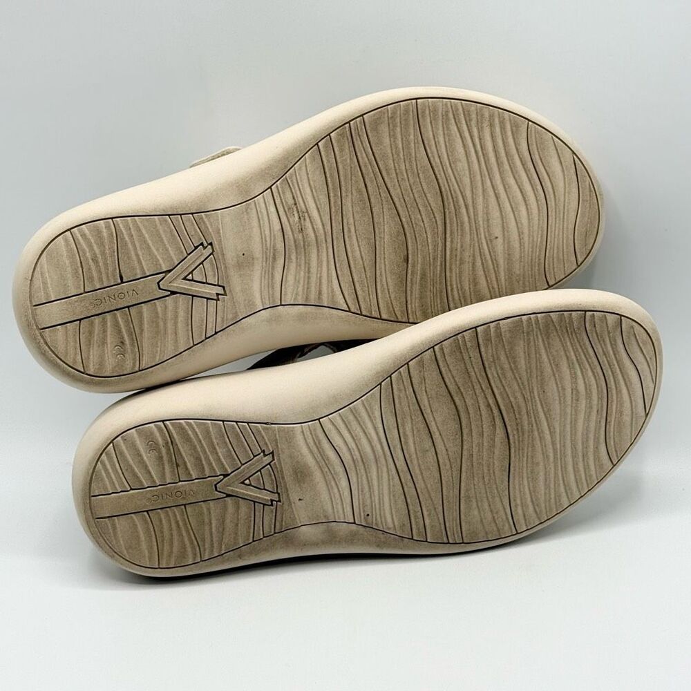 Vionic Activate RX Leather Flip Flop Sandals in Cream Off White - Women’s US 7W - Picture 10 of 10